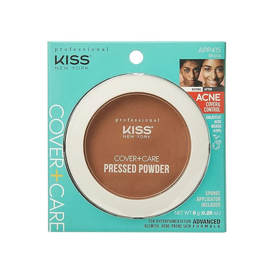 KISS Cover and Care Acne Control Pressed Powder Shine Free Face Light Weight Makeup Setting Powder - APP415 (Mocha)-BrightBean Baby