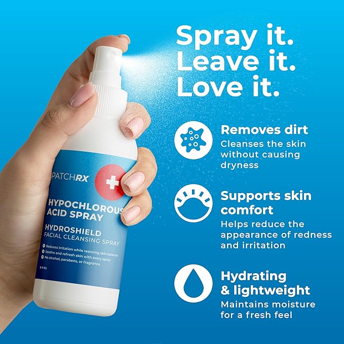 Hypochlorous Acid Spray (8oz, Reduces Acne), Targets Bacteria - HOCL Facial Cleanser Acne Spray for Face, Body, Eczema, Pimples, Breakouts & Overall Skin Recovery (Reduces Redness)-BrightBean Baby