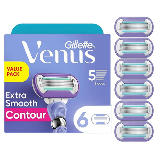 Gillette Venus Deluxe Smooth Swirl Womens Razor Blade Refills, 6 Count, Moisture Ribbon to Protect Against Irritation-BrightBean Baby