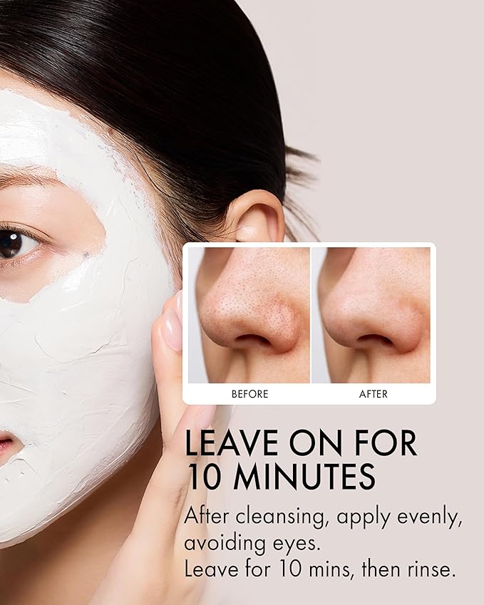 VIDIVICI Korean Deep Pore-Cleansing Clay Mask – Gently Exfoliates & Soothes Oily, Sensitive Skin – Mud Wash-Off Formula for Sebum Control, Cooling Hydration & Pore Tightening – 3.38oz-BrightBean Baby