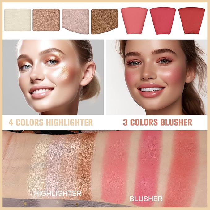 109 Colors Makeup Kit for Women Girl Full Kit Gift Set with Mirror All in One Make up Palette Included Eyeshadow Glitter Lipstick Concealer Eyeliner Eyebrow Highlighter Contour Blusher Compact PowderY-BrightBean Baby