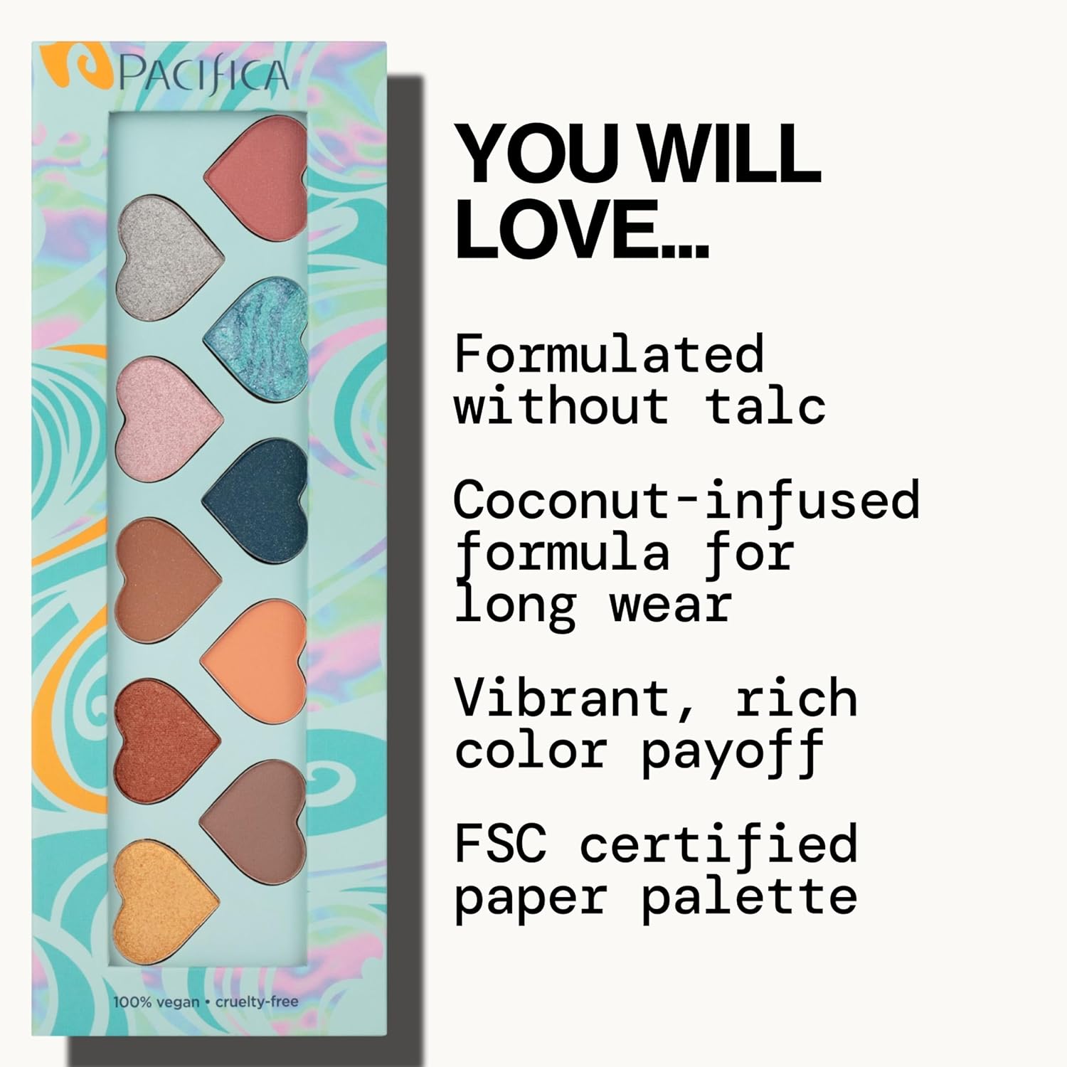 Pacifica Eyeshadow Palette – Malibu Mineral Eyeshadow, Blendable Neutral Shades with Velvet Matte, Shimmer & Metallic, Cocoa Butter Infused, Talc-Free, Vegan & Cruelty-Free, 0.24 oz (10 Shades)-BrightBean Baby