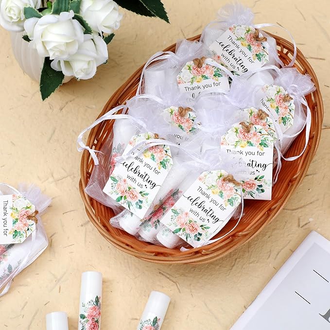 100 Pack Thank You Gifts Lip Balm Bulk Party Supplies Employee Appreciation Gifts for Guests Wedding Bridal Shower Bachelorette Gifts Baby Shower Favors for Coworkers Women Homeless Nurse-BrightBean Baby