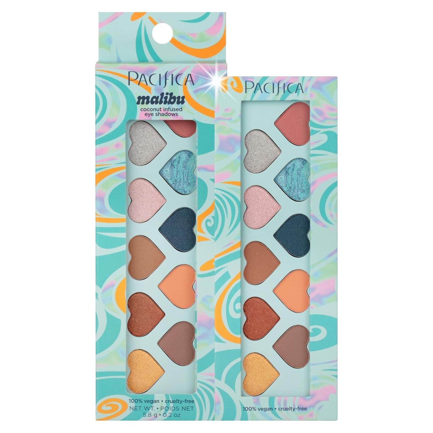 Pacifica Eyeshadow Palette – Malibu Mineral Eyeshadow, Blendable Neutral Shades with Velvet Matte, Shimmer & Metallic, Cocoa Butter Infused, Talc-Free, Vegan & Cruelty-Free, 0.24 oz (10 Shades)-BrightBean Baby