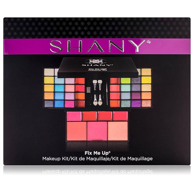 SHANY 'Fix Me Up' Makeup Kit - Compact Travel Makeup Portable Giftable Adult and Teen Makeup Set Eye Shadows, Lip Colors, Blushes, and Applicators-BrightBean Baby