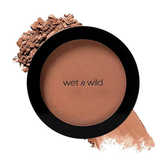 wet n wild Color Icon Blush, Effortless Glow & Seamless Blend infused with Luxuriously Smooth Jojoba Oil, Sheer Finish with a Matte Natural Glow, Cruelty-Free & Vegan - Naked Brown-BrightBean Baby