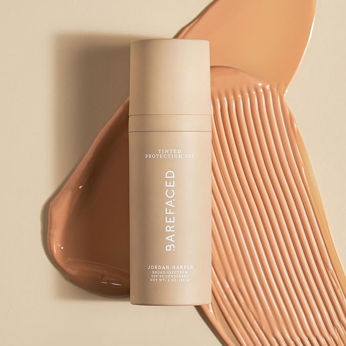 Barefaced Tinted Protection SPF 50+ – Broad-Spectrum Sunscreen with Zinc Oxide, Niacinamide & Hyaluronic Acid – Oil-Free UV Protection, Hydration & Anti-Aging with Universal Tint (60ml)-BrightBean Baby