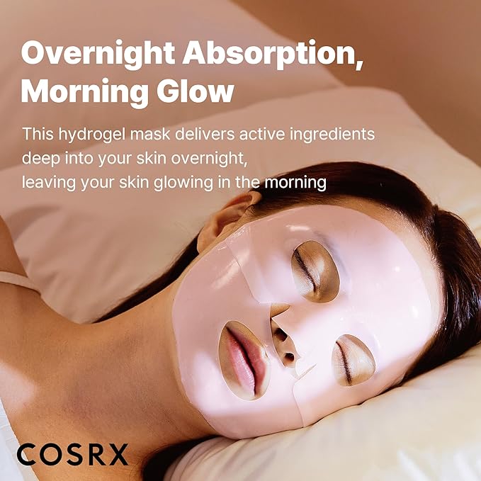 COSRX The Peptide Collagen Lifting Glow Hydrogel Face Masks Skincare 3 EA, Collagen Face Mask, Travel Essentials, Overnight Face Mask, Korean SkinCare-BrightBean Baby