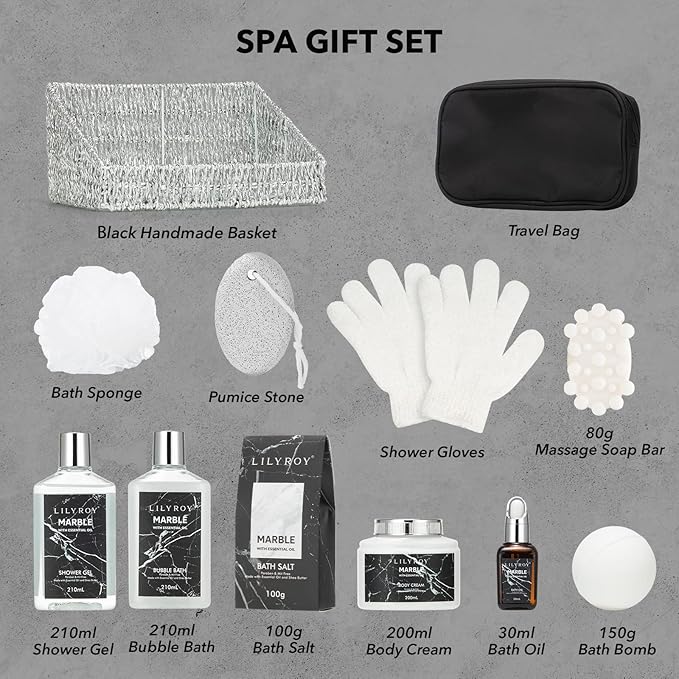 Fathers Day Gifts for Men Dad - 12-Piece Ultimate Bath & Body Gift Set for Women, Spa Gift Basket, Spa Collection with Bath Bomb | Mother's Day, Christmas, Birthday Gifts, All Occasion Holiday Present-BrightBean Baby