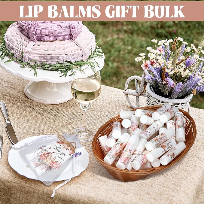 50 Set Employee Appreciation Gifts Bulk Baby Shower Favors Lip Balms Bulk Thank You Gifts Wedding Bridal Shower Bachelorette Gifts Prizes for Guests Women Teacher Coworker Nurse(BOHO)-BrightBean Baby