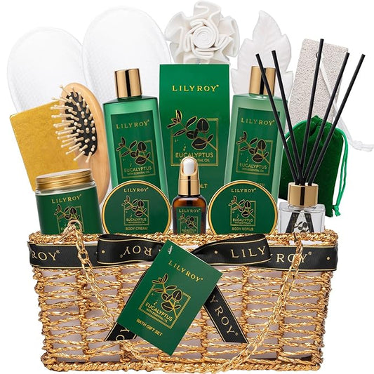 18-Piece Luxury Spa Gift Basket Set for Fathers Day Bath & Body Care Kit for Women & Men Perfect Gift for Christmas Mother's Day Birthday with Shower Gel & More Great for Holidays & Special Occasions-BrightBean Baby