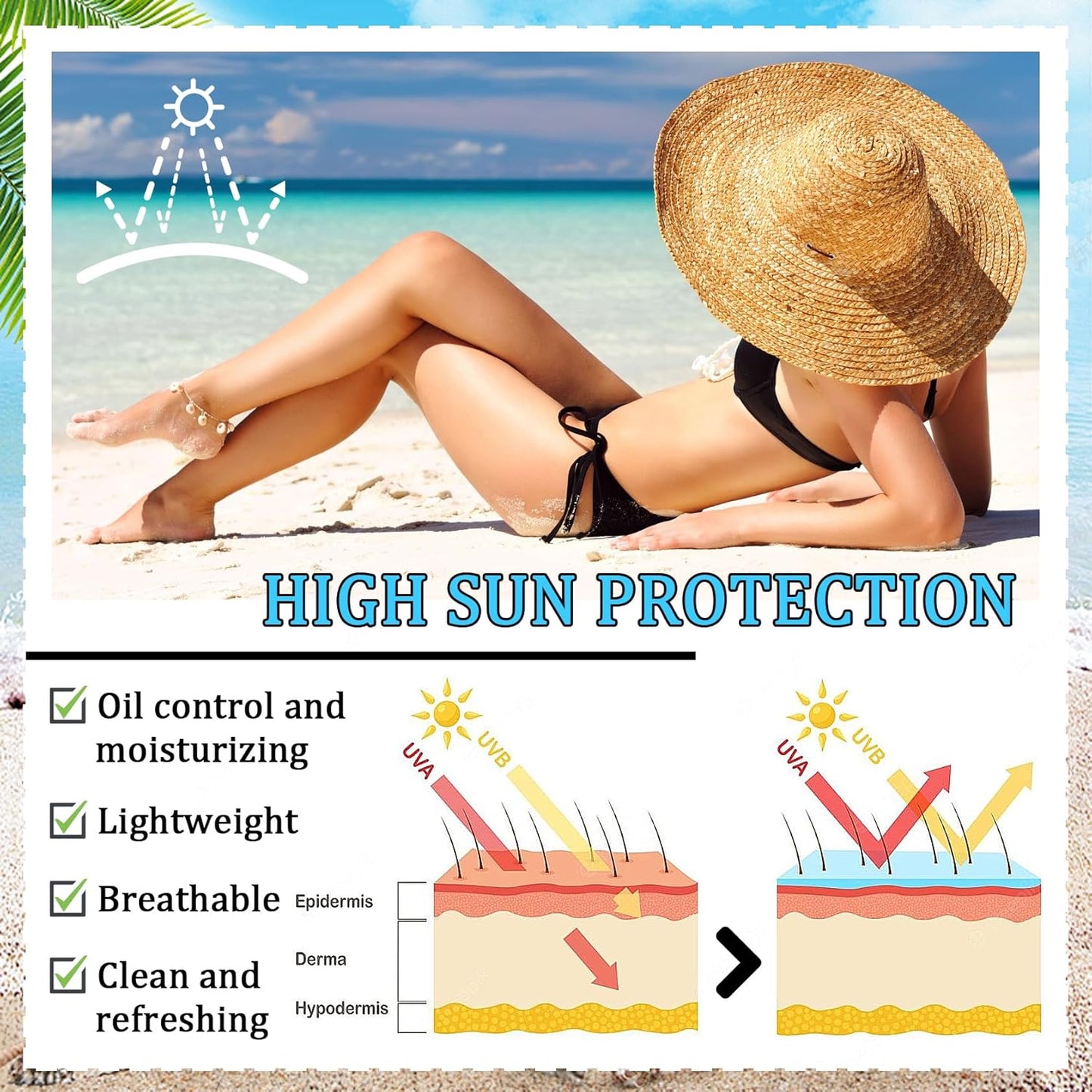 Mineral Face Sunscreen Setting Powder,Lasting Oil Control Lightweight Powder Sunscreen with SPF50+,Loose Waterproof Brush on Sun Screen Makeup for All Skin Types-BrightBean Baby