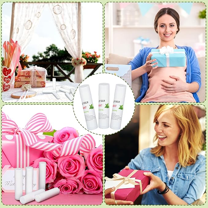 Demissle 150 Pcs Unlabeled Lip Balm Bulk Chapped Stick Blank Mini Lip Balm Gifts Moisturizing Lip Balms Favors for Women Homeless Wedding Bridal Shower Favors Baby Shower Guests Favors(Mint)-BrightBean Baby