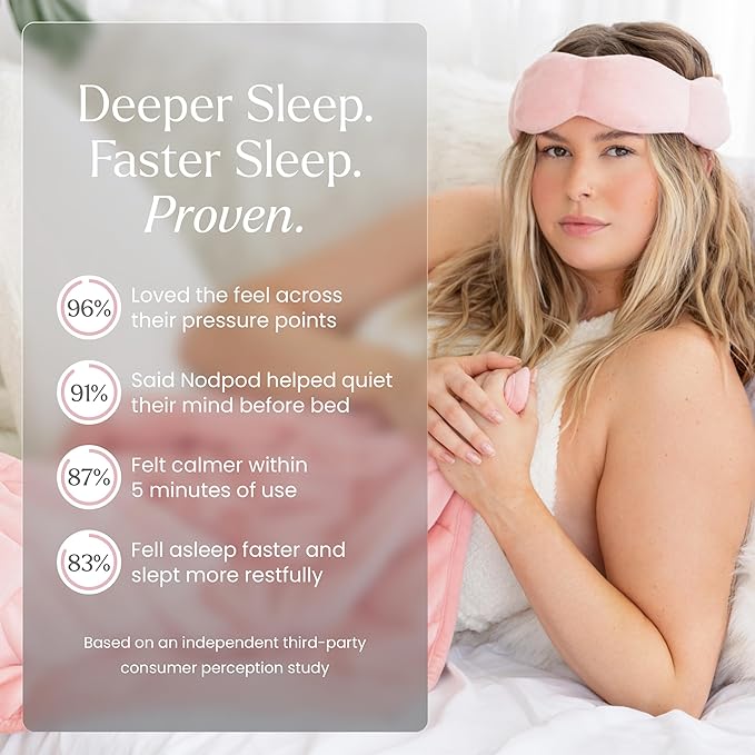 Nodpod Gentle Pressure Sleep Mask | Patented Light Blocking Design for Sleeping, Traveling & Relaxation - Blush Pink-BrightBean Baby