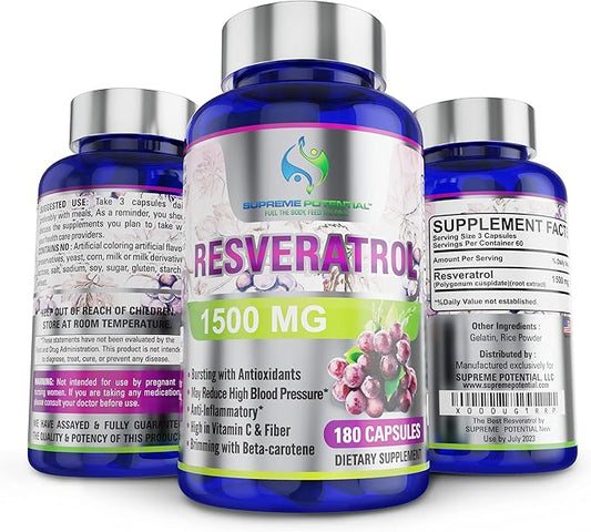 100% Pure Resveratrol Extract for Anti-Aging & Heart Health - 1500mg Maximum Strength (1)-BrightBean Baby