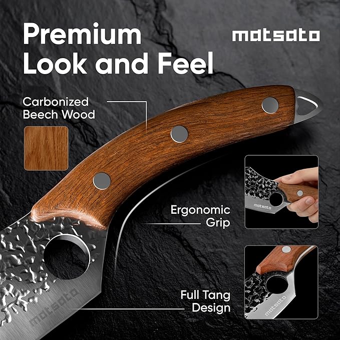 Matsato Chef Knife, Kitchen Japanese Steel Chefs Knife, Meat & Vegetables Cooking And Chopping Chef Knives, Cuchillos De Cocina - Kitchen Gifts, Womens, Dad Gifts for Christmas 4.53 Inches Blade
