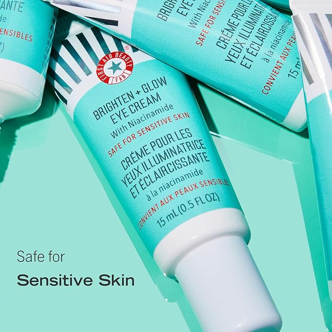 First Aid Beauty Brighten + Glow Niacinamide Eye Cream – Illuminating Brightening Cream to Help Hydrate & Reduce the Look of Dark Circles – 0.5 oz.-BrightBean Baby