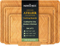 Atelier Collection Bamboo Cutting Board Set of 3, Reversible Boards for Kitchen with Juice Grooves, Handcrafted Luxury Cutting Boards, Large Wood Chopping Board for Cooking and Serving