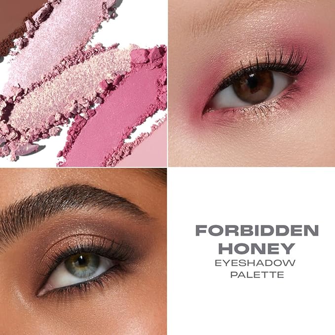 Morphe Forbidden Honey Artistry Palette - Foil-Effect Eyeshadow Palette with Matte, Shimmer & Foil Finishes - Pink & Brown Eyeshadow with Luminous Payoff (0.35 oz)-BrightBean Baby