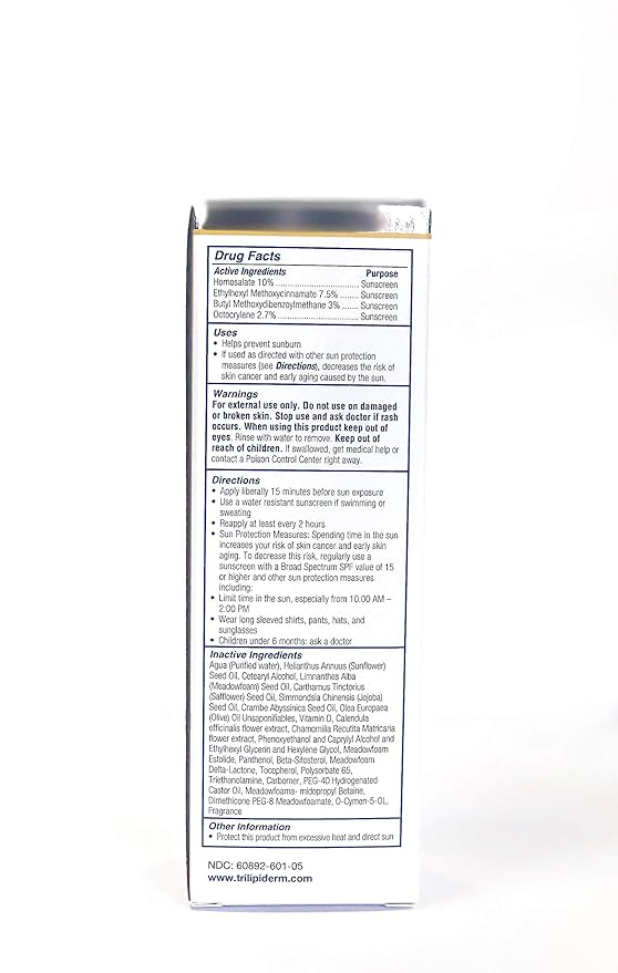 Trilipiderm All-Body Moisture Retention Crème Broad Spectrum SPF 30 with Vitamin D – 2-PACK of Travel-Size 3 Ounce Tubes – Plant-Based All-Day Hydration, Sunscreen for Body and Face-BrightBean Baby