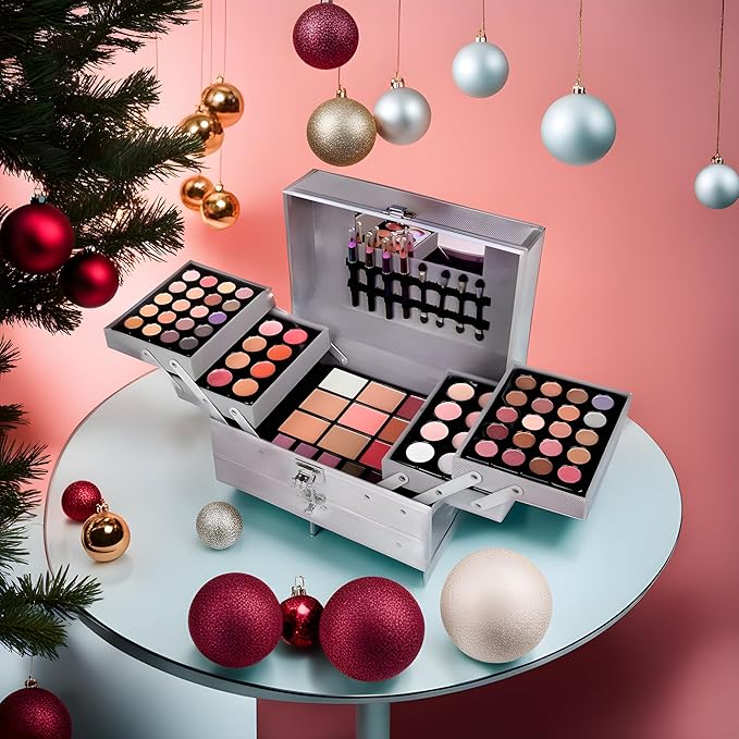 SAMIK 132-Color All-in-One Makeup Kit for Women - Complete Set with Palettes, Contouring, Concealer, Face Powder, Lipgloss, Blusher, Contour, Eyeliner, and Eyebrow Powder in Carry-All Trunk-BrightBean Baby