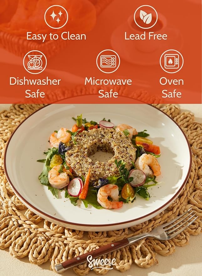 Sweese Dinner Plates, 10 Inch Round Porcelain Plates, Dish Set for Lunch, Party, Wedding, Restaurant, Microwave, Oven, Dishwasher Safe Plates Set of 6, Cool Assorted Colors