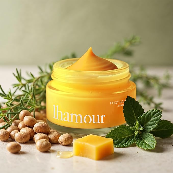 Natural Foot Salve for Dry Cracked Feet – 100% Organic Formula with Beef Tallow, Sea Buckthorn, Thyme & Peppermint Oil – Heel Balm Foot Cream for Rough Skin & Callus Care – 1.06 oz-BrightBean Baby