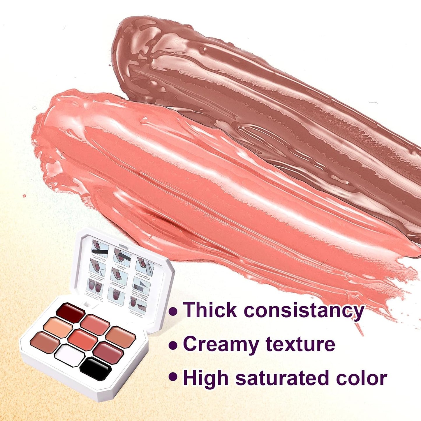 Gradient Painting Gel, 9 Colors Ombre Gel Nail Polish Nude Pink for Pigment Pat Aura Nails, French Manicure Long Lasting Home Salon DIY Nail Art Terracotta Blush（01）-BrightBean Baby