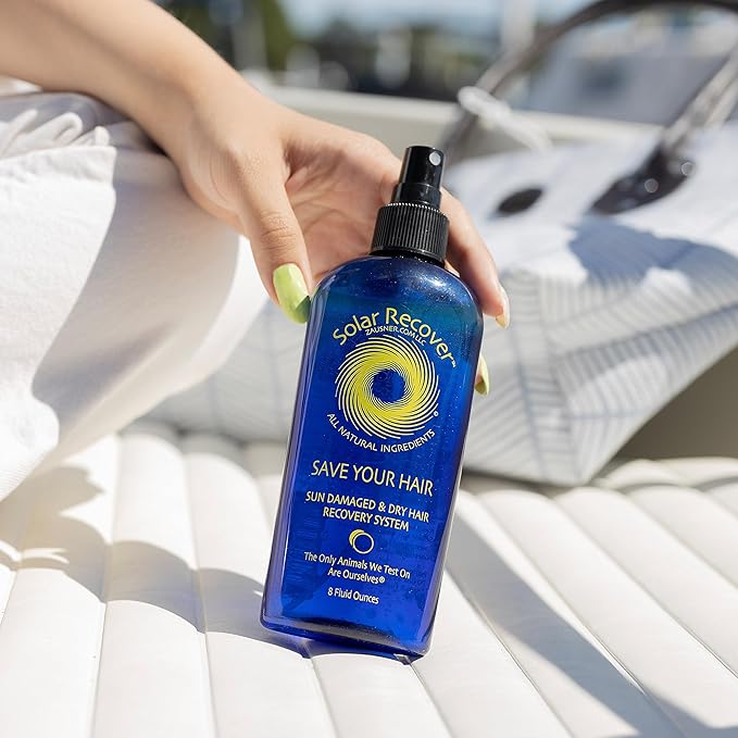 Solar Recover After Sun Moisturizing Spray + Hair Detangler Combo - 12oz Hydrating Facial and Body Mist for Sunburn Relief + 8oz All Natural Leave-In Conditioner-BrightBean Baby