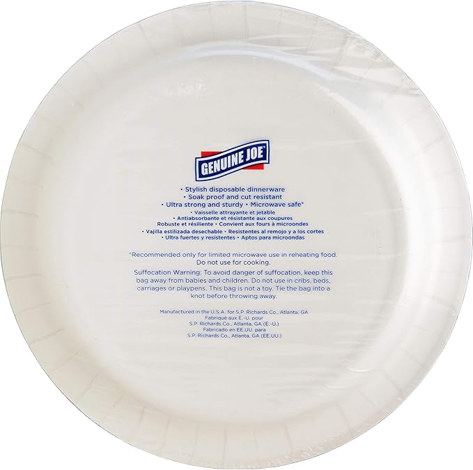 Genuine Joe Printed Paper Plates, 9" (Pack of 500)