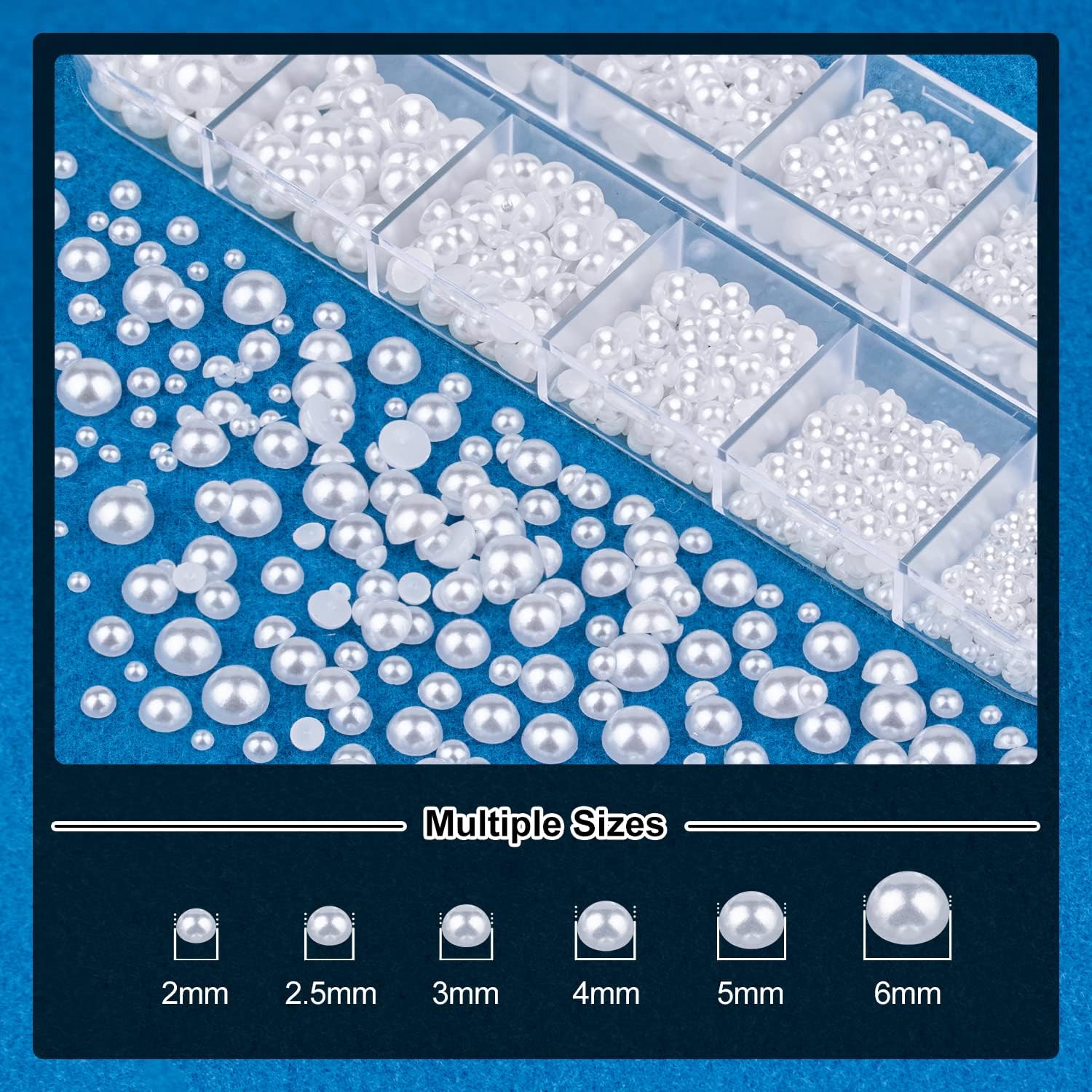 Nail Art Rhinestone Glue Gel&Flatback Gems Accessories Kit, 1 Tube of 15ml Rhinestone Gel Glue(UV/LED Needed)+1 Box of Flat-Back Half Round White Pearls with Pickup Pencil and Tweezer-BrightBean Baby