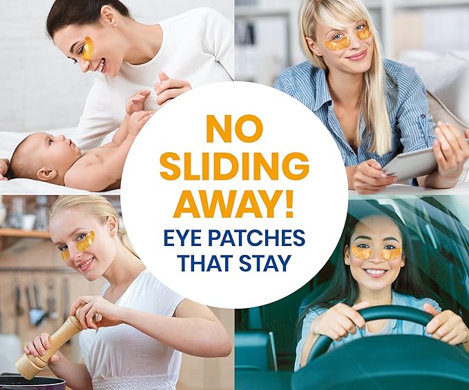 Stylia Under Eye Patches for Puffy Eyes and Dark Circles (30 Pairs) - 24k Gold Under Eye Mask with Vitamin C, Hyaluronic Acid, Pearl Extract - Eye Masks for Dark Circles and Puffiness-BrightBean Baby