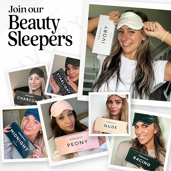 Pure Silk Sleep Mask [100% 6A Mulberry Silk, 22 Momme] Light Blocking Travel Essentials. Eye Masks for Sleeping. Black Oeko-Tex Blindfold. Eye Covers for Men & Women-BrightBean Baby