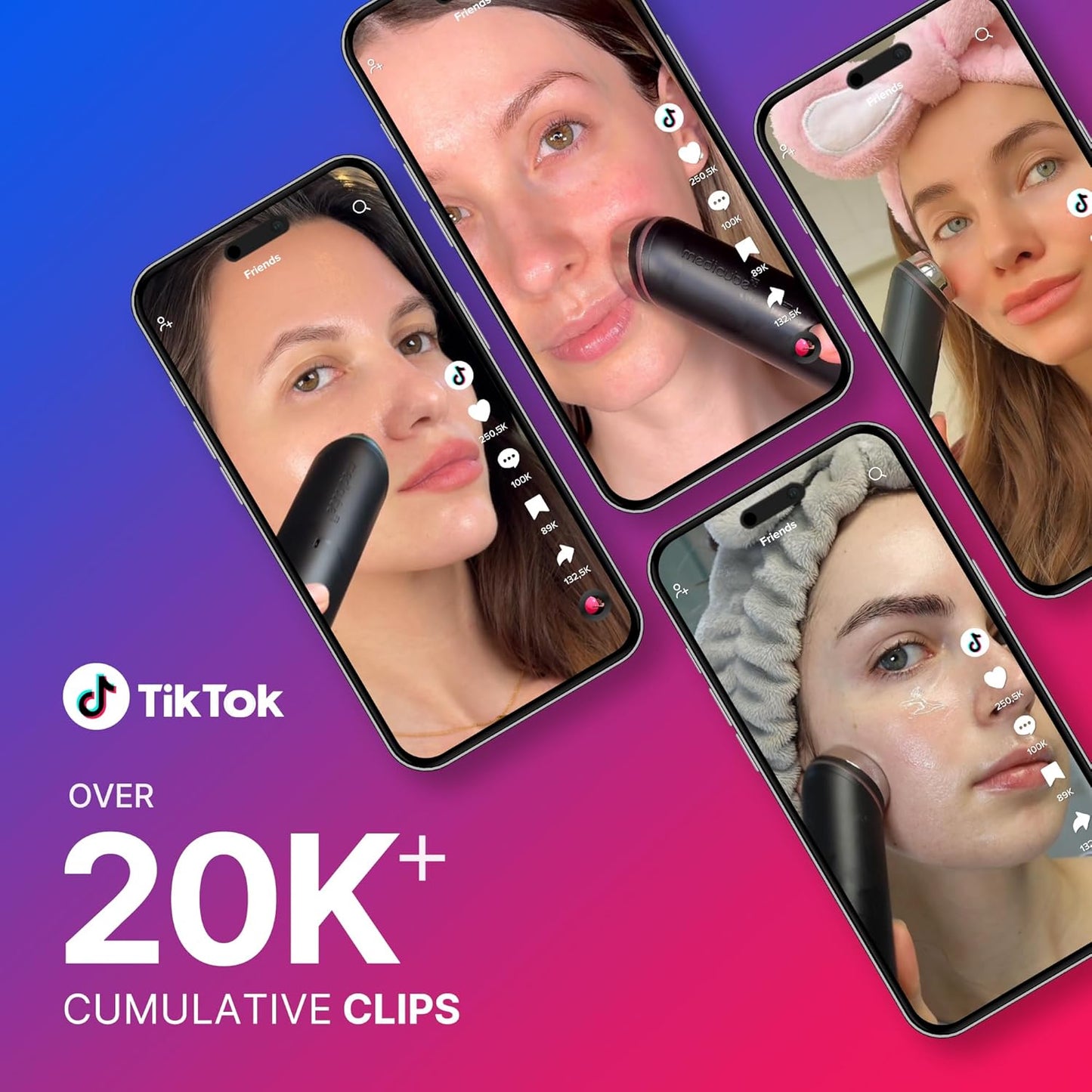 medicube Pink Skincare Set for Glass Glow Skin: Age-R Booster Pro Pink | 6-in-1 Real Glass Glow Beauty Massager and Collagen Jelly Cream- Niacinamide & Freeze-Dried Hydrolyzed Collagen 110ml-BrightBean Baby