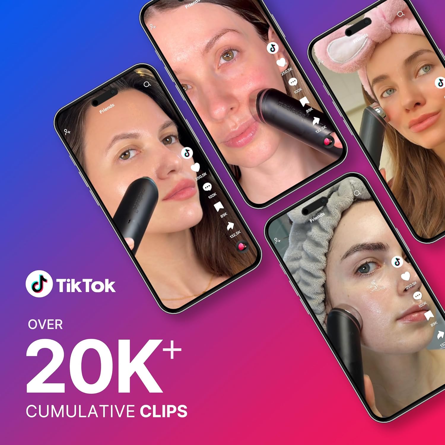 medicube Pink Skincare Set for Glass Glow Skin: Age-R Booster Pro Pink | 6-in-1 Real Glass Glow Beauty Massager and Collagen Jelly Cream- Niacinamide & Freeze-Dried Hydrolyzed Collagen 110ml-BrightBean Baby