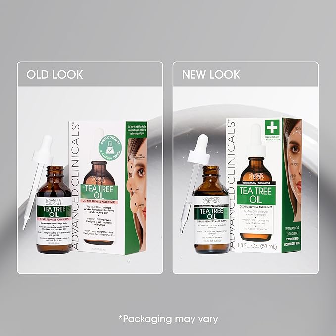 Advanced Clinicals Tea Tree Oil For Skin Facial Serum | Tea Tree Serum For Face With Vitamin E + Botanicals To Help Improve Appearance Of Large Pores & Skintone For Smoother Looking Skin, 1.8 Fl Oz-BrightBean Baby