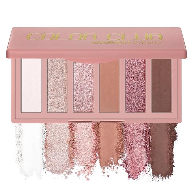 6 Colors Mini Naked Eyeshadow Makeup Palette Blush-colored Neutral Tone Eye Shadow Matte & Shimmer Nude Make Up Pallet with Mirror Blendable Highly Pigmented Travel Size Gift Kit 03-BrightBean Baby