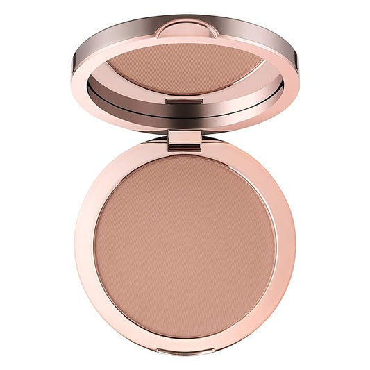 delilah - Sunset - Matte Bronzer Compact - Light Medium - Easily Blendable - Silky texture, Lightweight, Long-lasting, Natural hydration - Sun Kissed glow - Paraben Free - Cruelty-Free - 0.39 Oz-BrightBean Baby