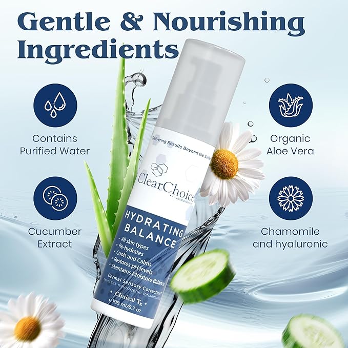 Clear Choice Hydrating Balance Facial Mist 6.7oz – Rejuvenating Spray for All Skin Types, Tightens Pores, Prolongs Makeup, Restores pH Balance-BrightBean Baby