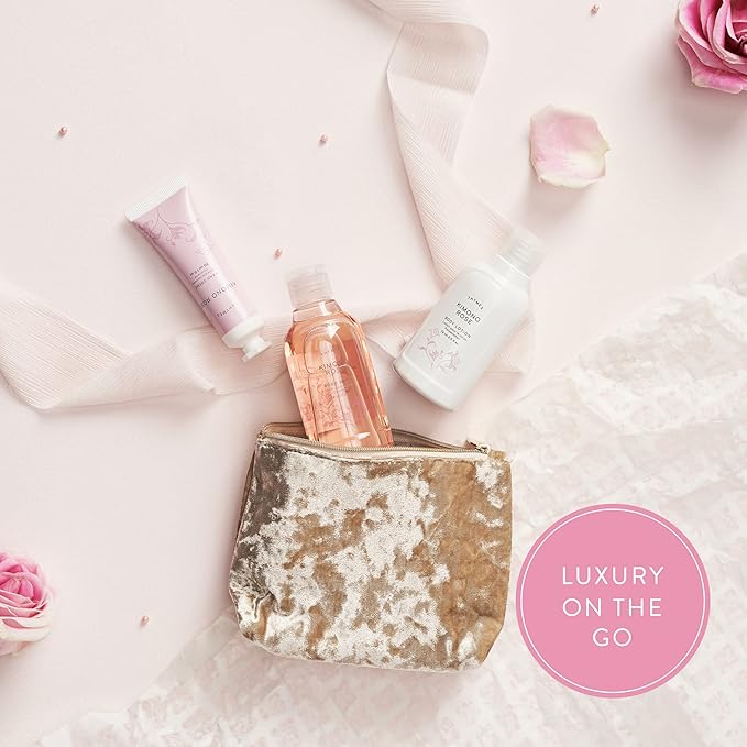 Thymes Travel Set and Beauty Bag - Contains Body Wash, Body Lotion & Hand Cream - Kimono Rose-BrightBean Baby