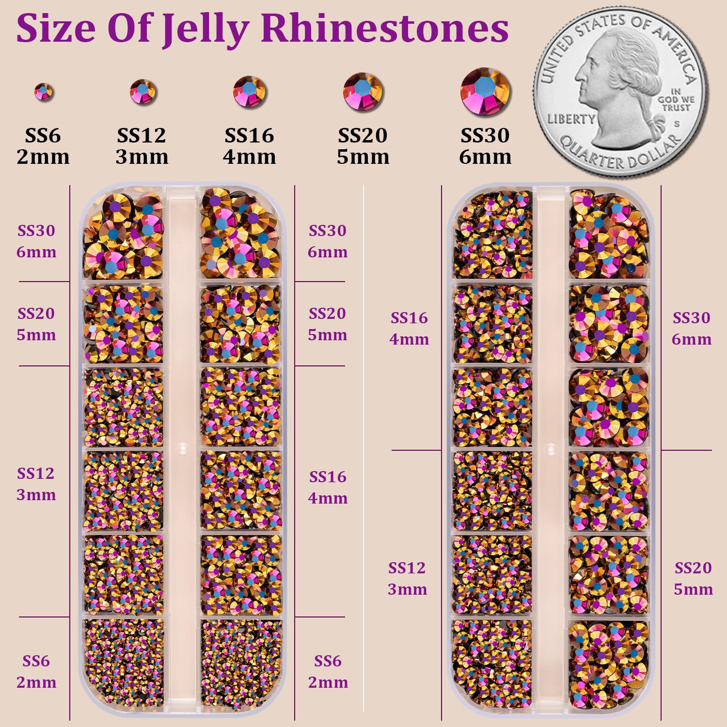 Resin Jelly Rhinestones for Crafting with B7000 Jewelry Glue, 2 Boxes Gold Rose AB Flatback Crystals with 3Pcs 10ml Glue, Bedazzling Non Hotfix Gems for DIY Tumblers Clothing Shoes Manicure-BrightBean Baby