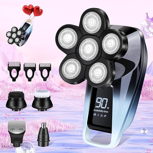 Electric Razors for Women,5 in 1 Womens Electric Leg Shaver Cordless Painless Facial Hair Removal for Arms and Underarms Bikini Trimmer,Portable and Safe Wet and Dry Use Women Shaver,White Black-BrightBean Baby