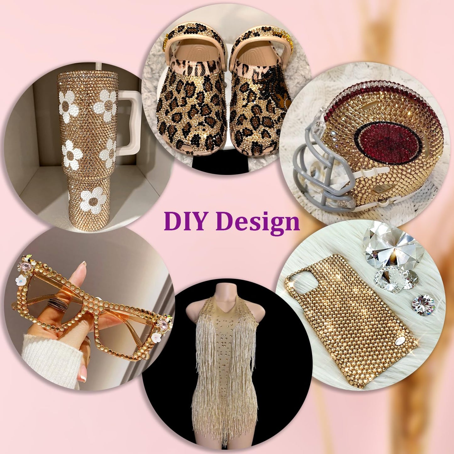 25000Pcs Resin Rhinestones with Tweezers for Crafting, Champagne 2-6mm Mixed Sizes Bedazzling Crystal with 3Pcs 10ml B7000 Jewelry Glue for DIY Crafts Clothing Tumblers Shoes Fabric Nail Art-BrightBean Baby