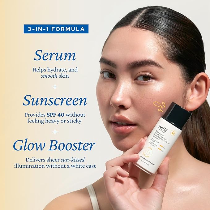 belif Dew Guard Vitamin C Glow Tint SPF 40 - Niacinamide, Hyaluronic Acid, Glow Booster + Serum + UVA/UVB Protection, Korean Tinted Mositurizer, 1.69 fl. oz-BrightBean Baby