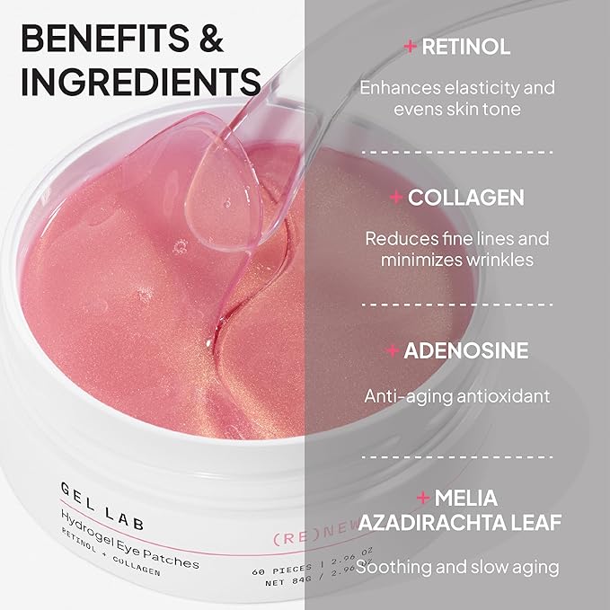 RENEW Retinol & Collagen Under Eye Patches - Korean Skincare Hydrating Eye Mask for Fine Lines, Wrinkles, Firming, Brightening - 60 Patches-BrightBean Baby