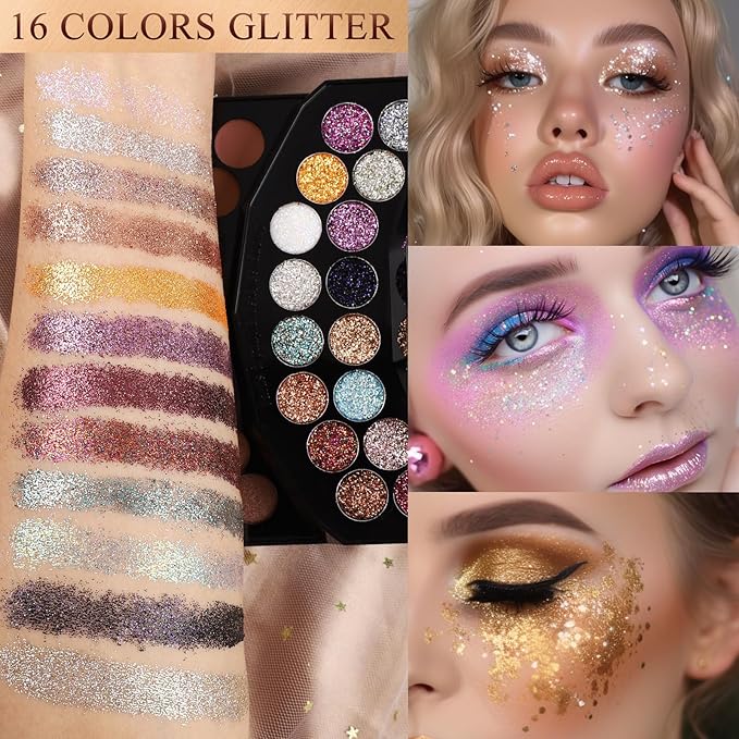 109 Colors Makeup Kit for Women Girl Full Kit Gift Set with Mirror All in One Make up Palette Included Eyeshadow Glitter Lipstick Concealer Eyeliner Eyebrow Highlighter Contour Blusher Compact PowderY-BrightBean Baby
