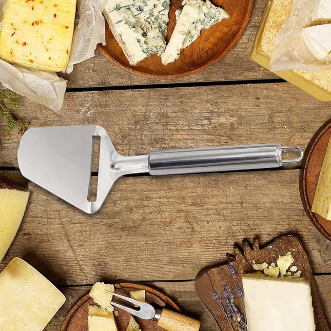 2Pcs Cheese Slicer Handheld, Small Stainless Steel Silver Cheese Peeler Planer Cutter Tools for Block Butter Squares for Kitchen Cooking