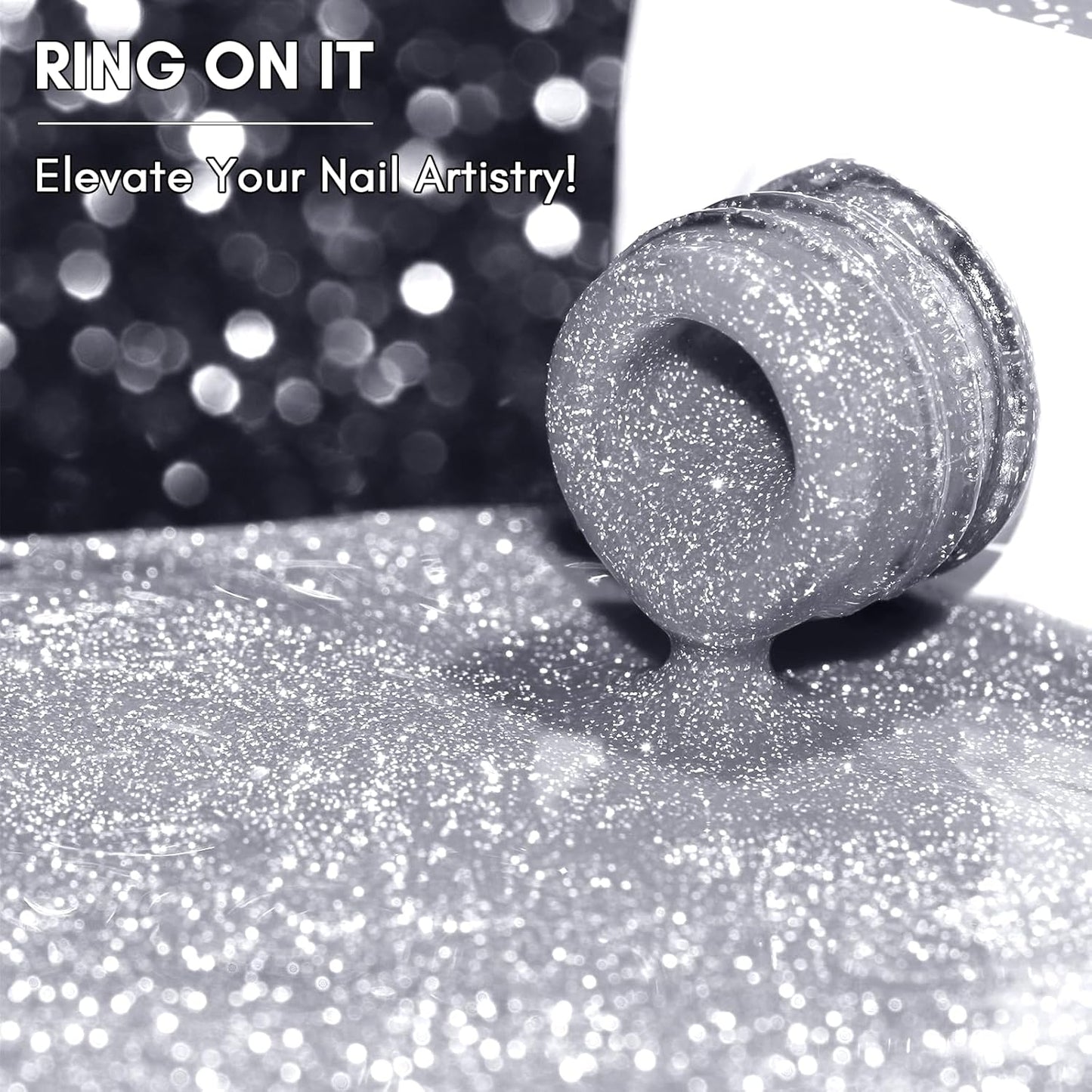 Makartt Glitter Gel Nail Polish - Flash Grey Diamond Reflective Sparkly Gel, UV LED Soak Off for Nail Art Designs, 15ml DIY Home Salon Manicure-BrightBean Baby