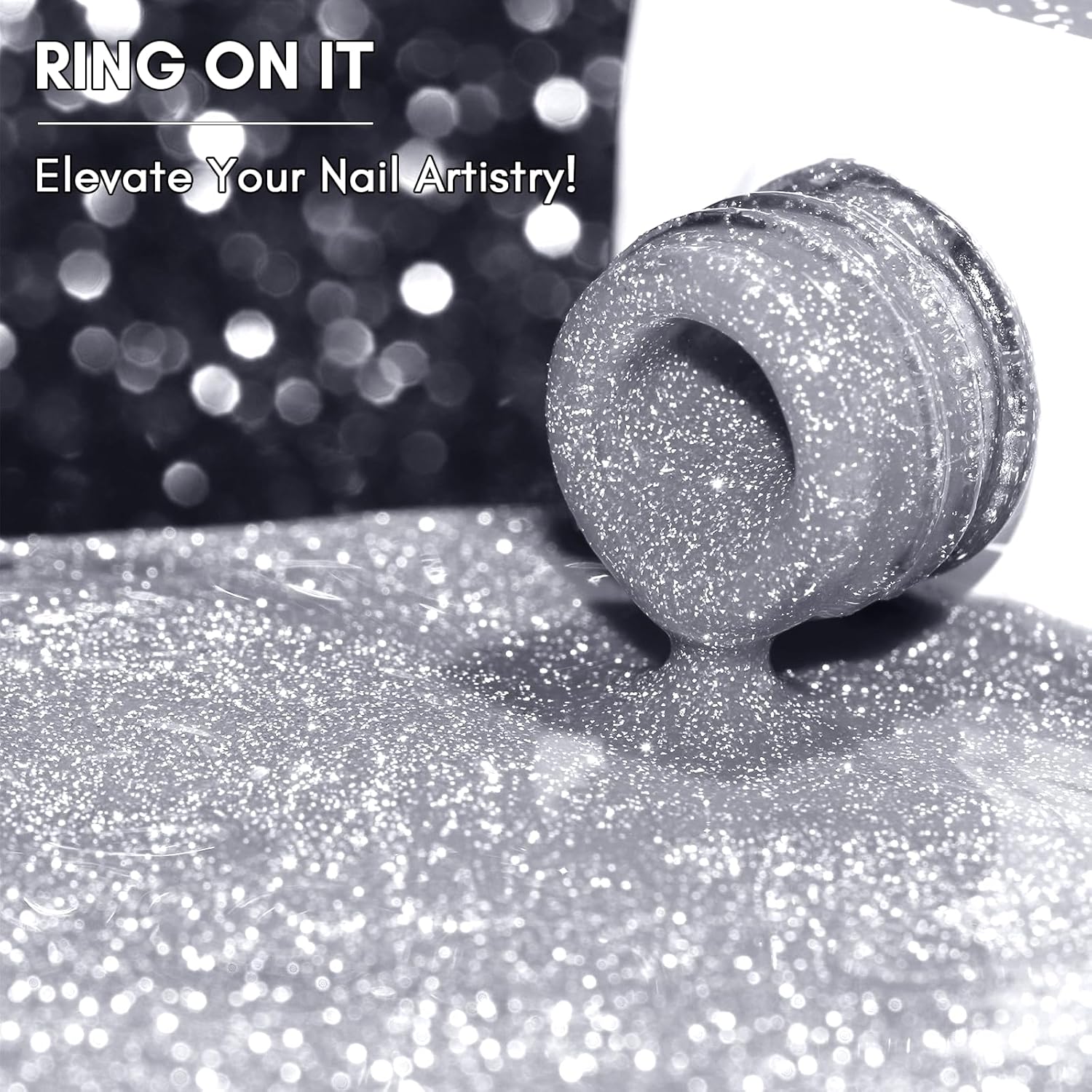 Makartt Glitter Gel Nail Polish - Flash Grey Diamond Reflective Sparkly Gel, UV LED Soak Off for Nail Art Designs, 15ml DIY Home Salon Manicure-BrightBean Baby