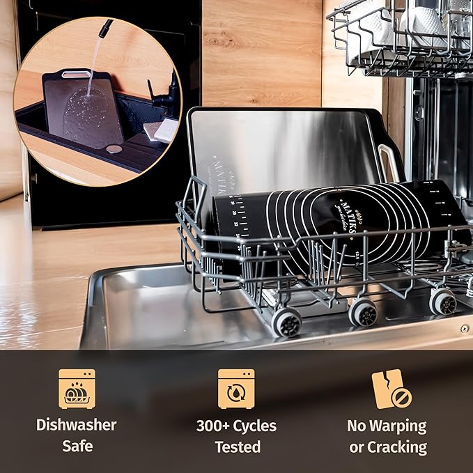 Matiks Stainless Steel Cutting Board Set - 16”×11” Large Double Sided Dishwasher Safe Metal Cutting Board for Kitchen – Ideal for Chopping Meat & Veggies - Christmas Gift & Housewarming Gifts New Home